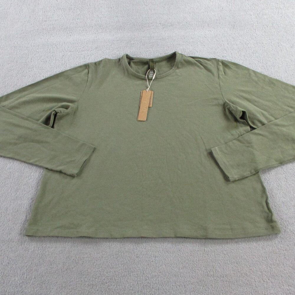 SKIMS T Shirt Womens XL Army Green Vintage Cropped Long Sleeve NWT - Picture 2 of 7